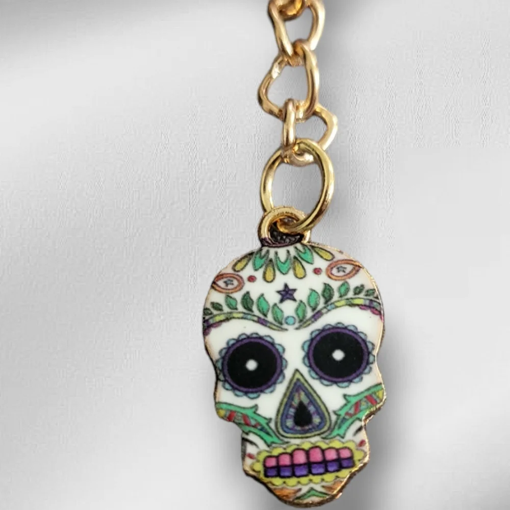 New sugar skull keychain